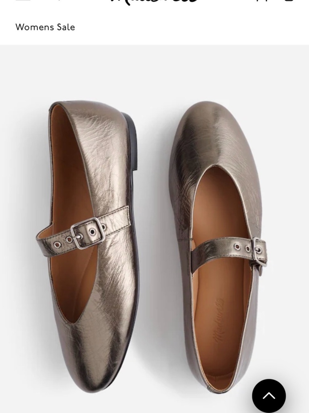 Madewell Leather Mary Jane Flats - Pewter